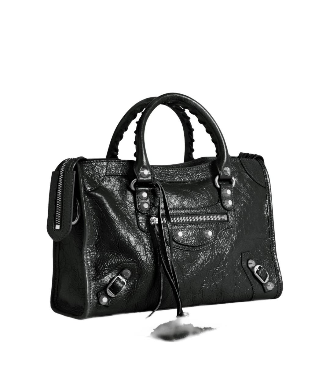 BALENCIAGA Черная кожаная сумка тоут, фото 2