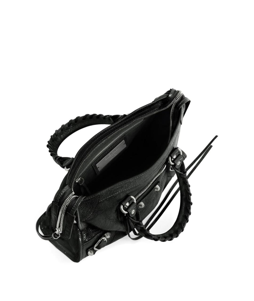 BALENCIAGA Черная кожаная сумка тоут, фото 5