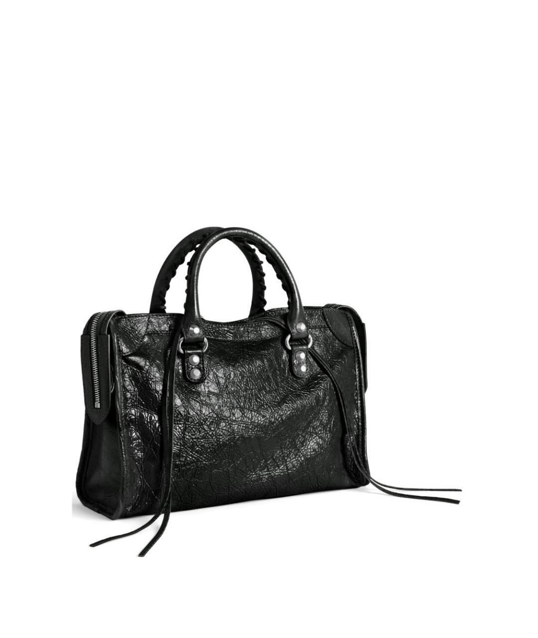 BALENCIAGA Черная кожаная сумка тоут, фото 4