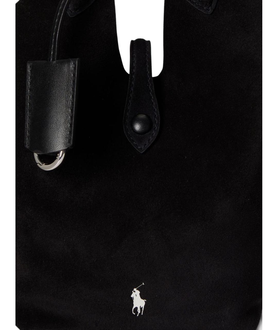 POLO RALPH LAUREN Черная кожаная сумка тоут, фото 4