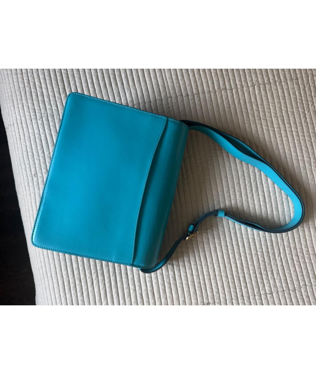 LOEWE Бирюзовая кожаная сумка через плечо, фото 6