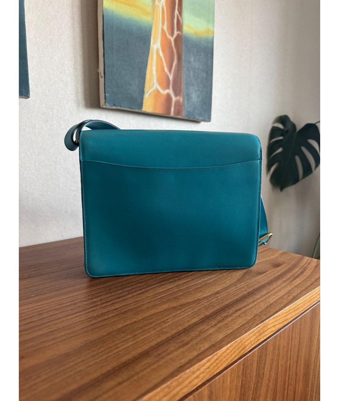 LOEWE Бирюзовая кожаная сумка через плечо, фото 3