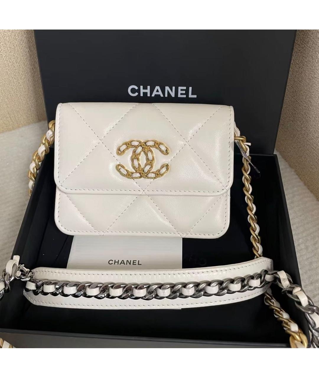 CHANEL Бежевая кожаная сумка через плечо, фото 7
