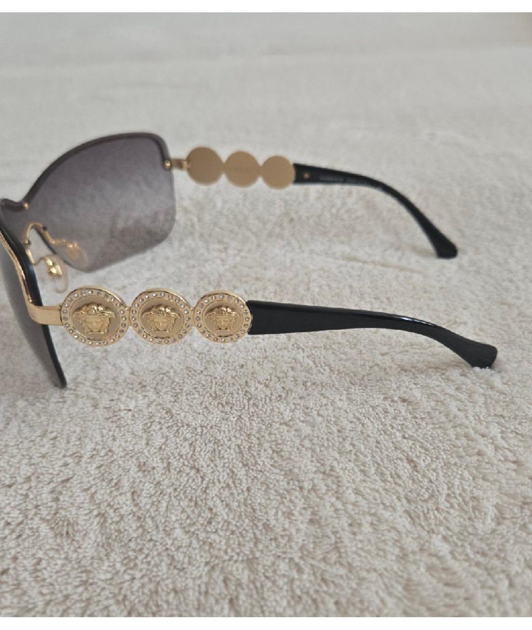 VERSACE Серые металлические солнцезащитные очки, фото 7
