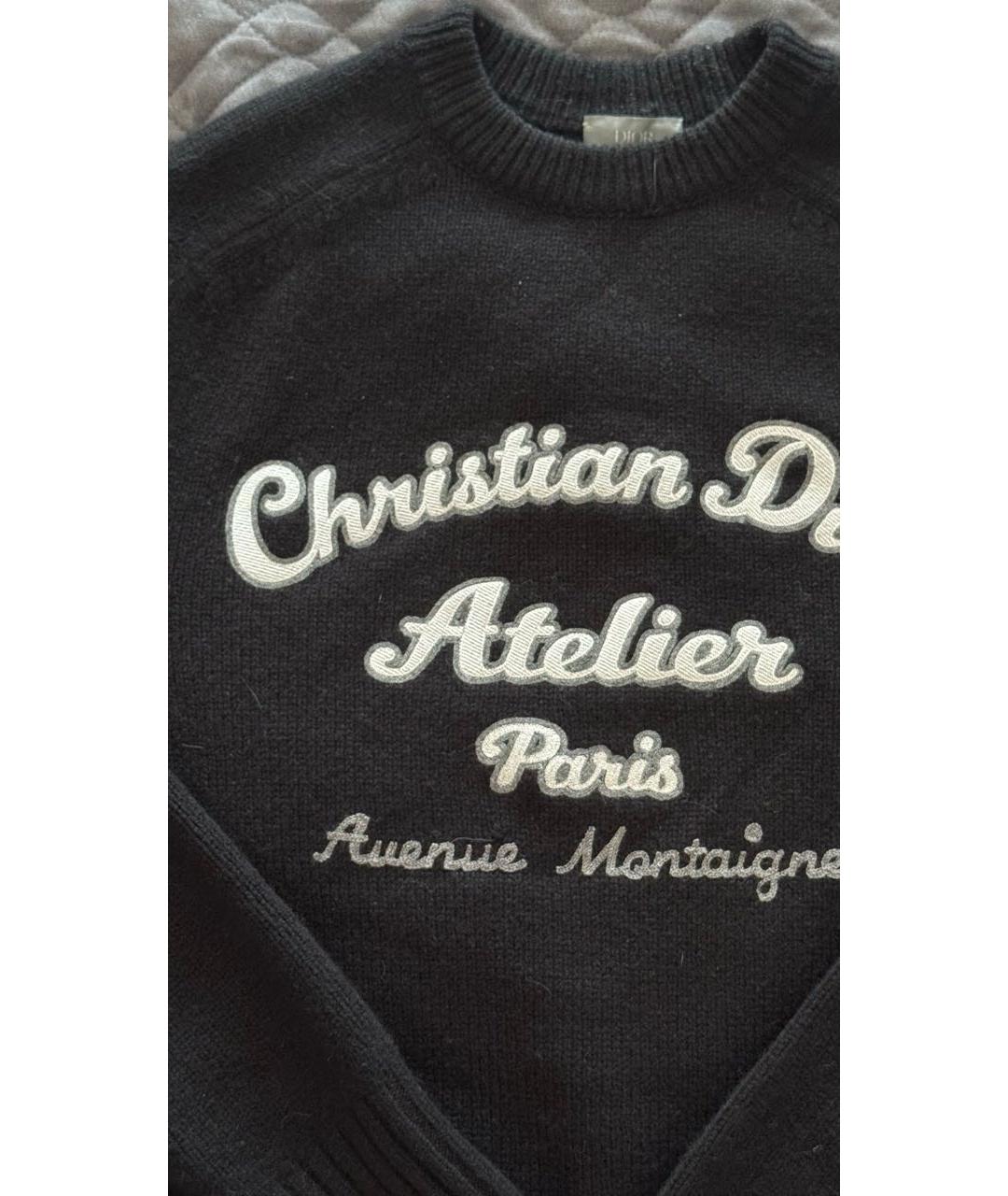 CHRISTIAN DIOR Черный шерстяной джемпер / свитер, фото 2