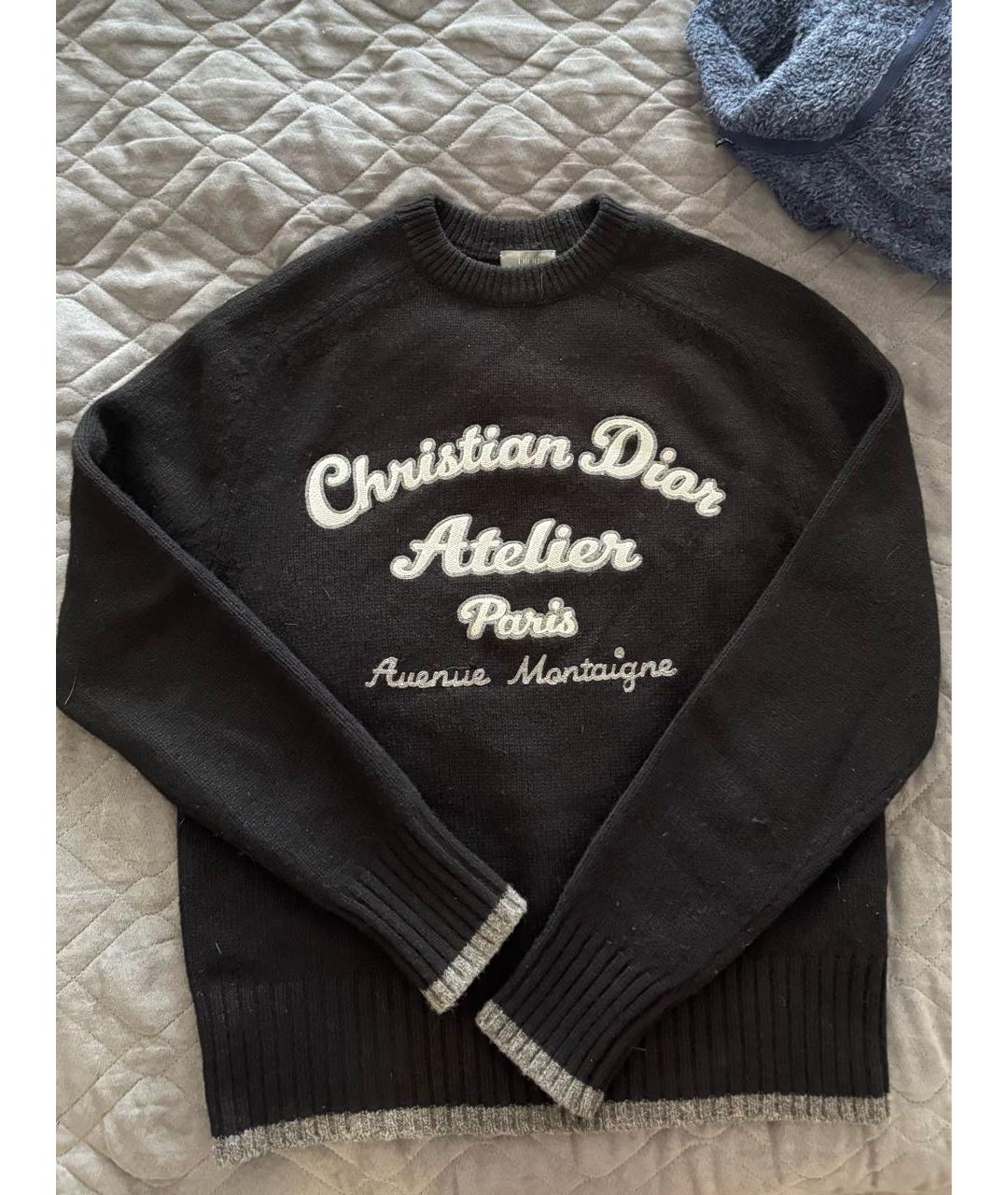 CHRISTIAN DIOR Черный шерстяной джемпер / свитер, фото 7