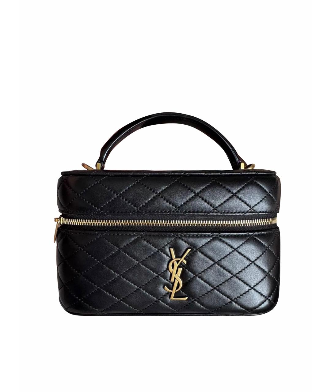SAINT LAURENT Черная кожаная сумка через плечо, фото 1