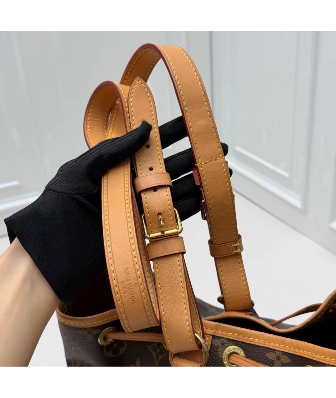 LOUIS VUITTON Коричневая кожаная сумка через плечо, фото 8