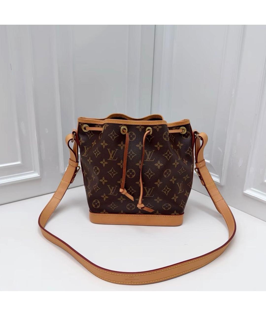 LOUIS VUITTON Коричневая кожаная сумка через плечо, фото 9