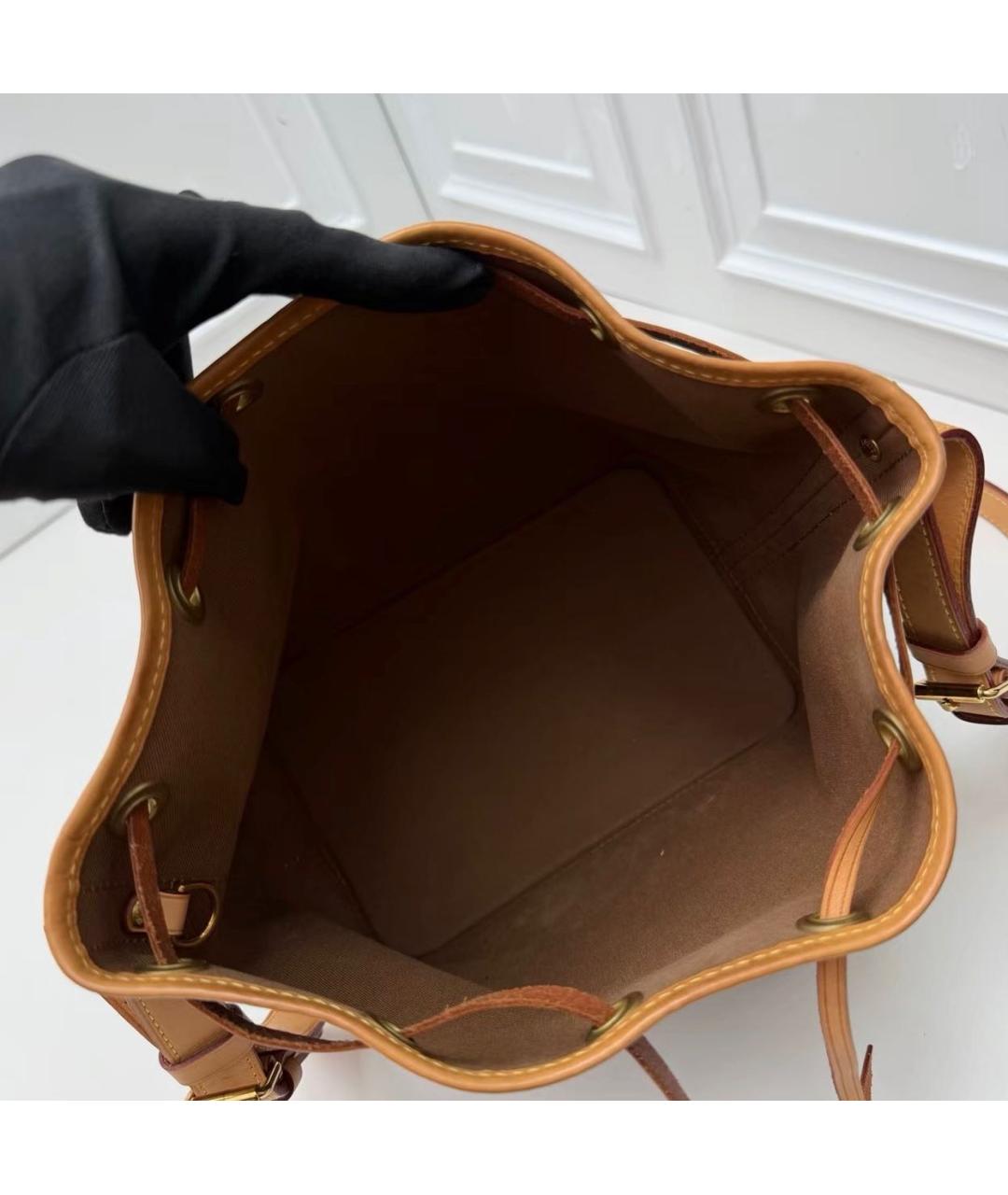 LOUIS VUITTON Коричневая кожаная сумка через плечо, фото 7