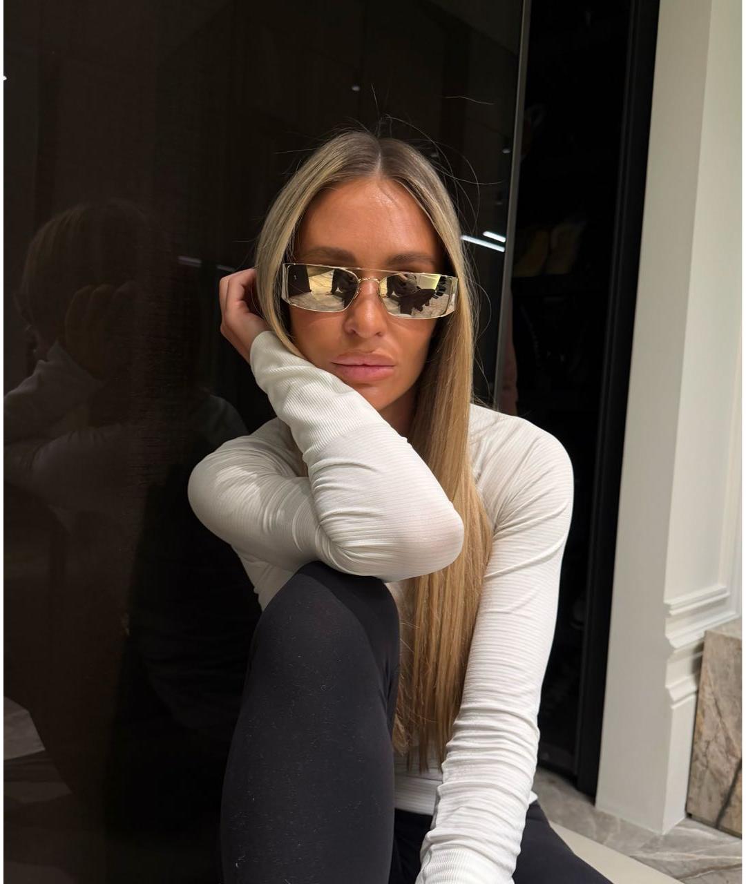 SAINT LAURENT Золотые металлические солнцезащитные очки, фото 5