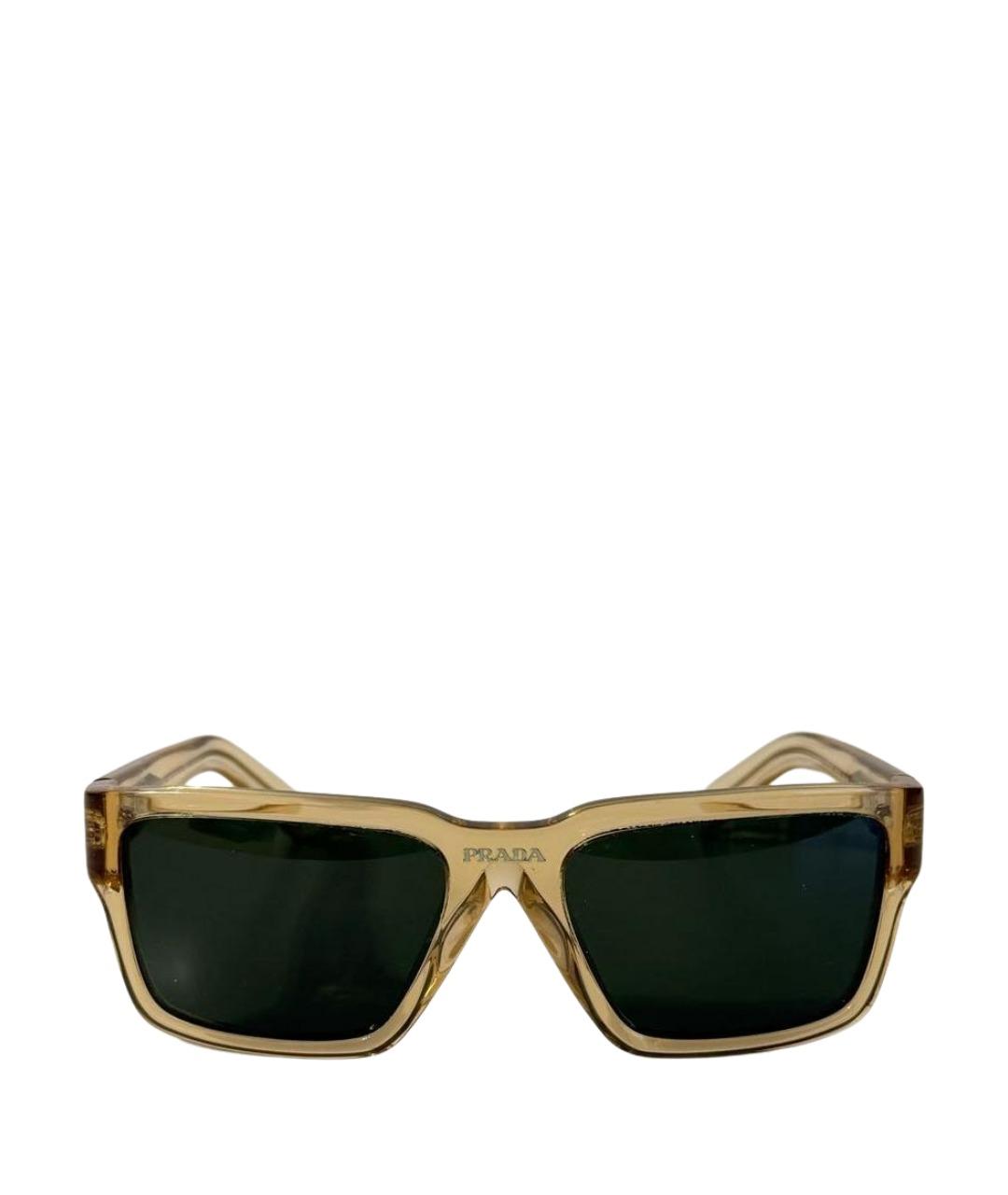 PRADA Желтые пластиковые солнцезащитные очки, фото 1