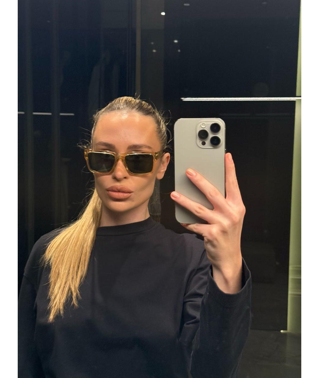 PRADA Желтые пластиковые солнцезащитные очки, фото 5