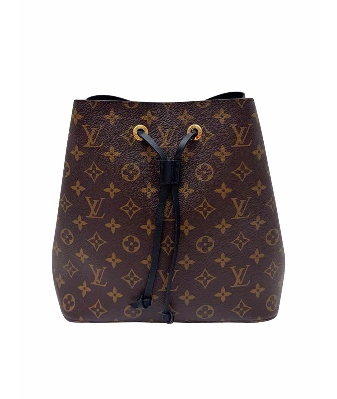 LOUIS VUITTON Черная кожаная сумка тоут, фото 1