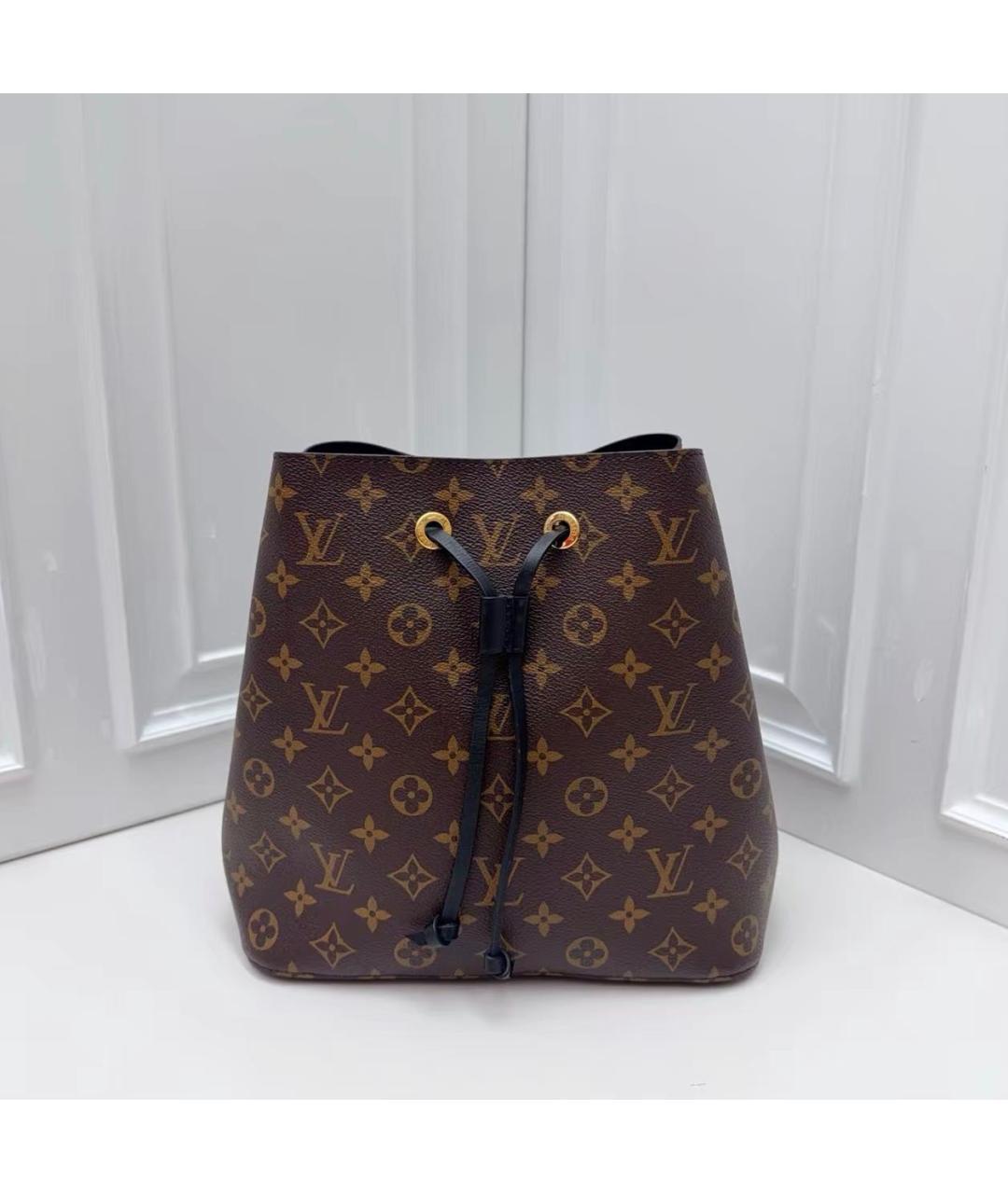 LOUIS VUITTON Черная кожаная сумка тоут, фото 2