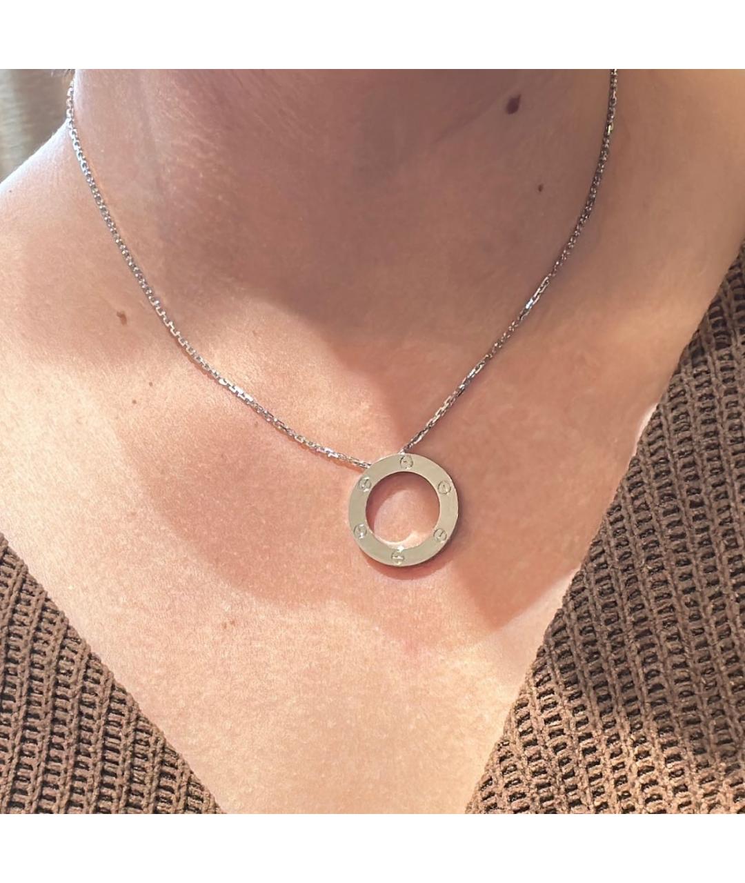 CARTIER Серебряное колье из белого золота, фото 4