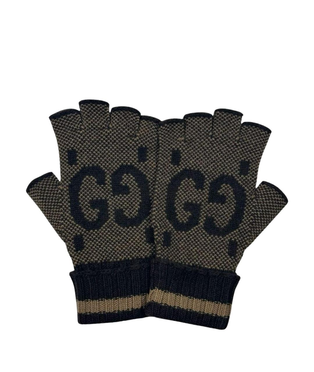 GUCCI Черные кашемировые перчатки, фото 1