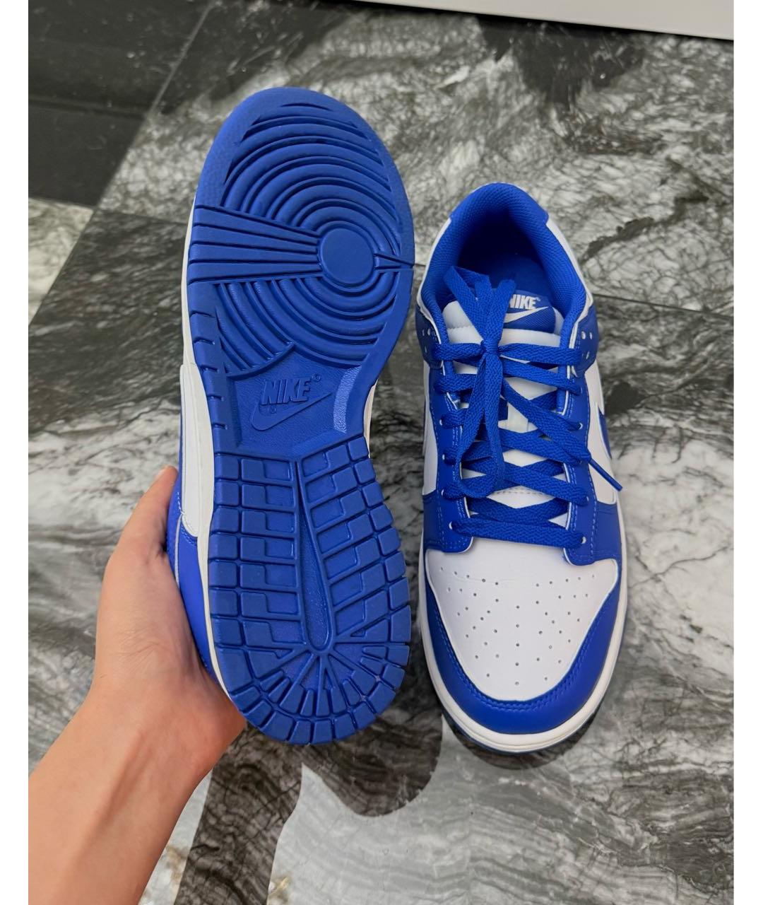 NIKE Синие кожаные низкие кроссовки / кеды, фото 5