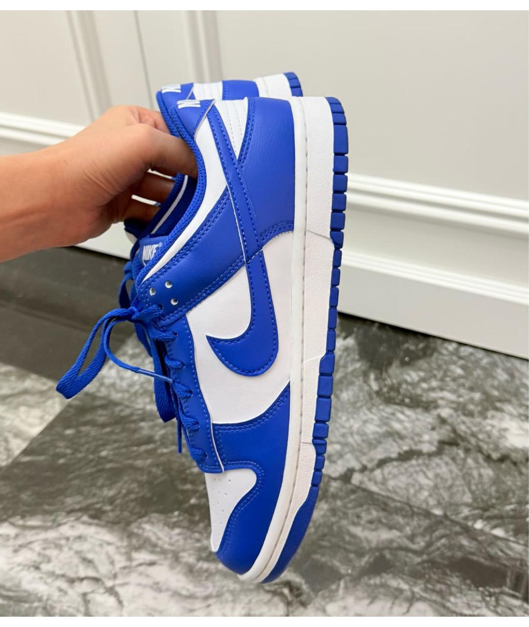 NIKE Синие кожаные низкие кроссовки / кеды, фото 9