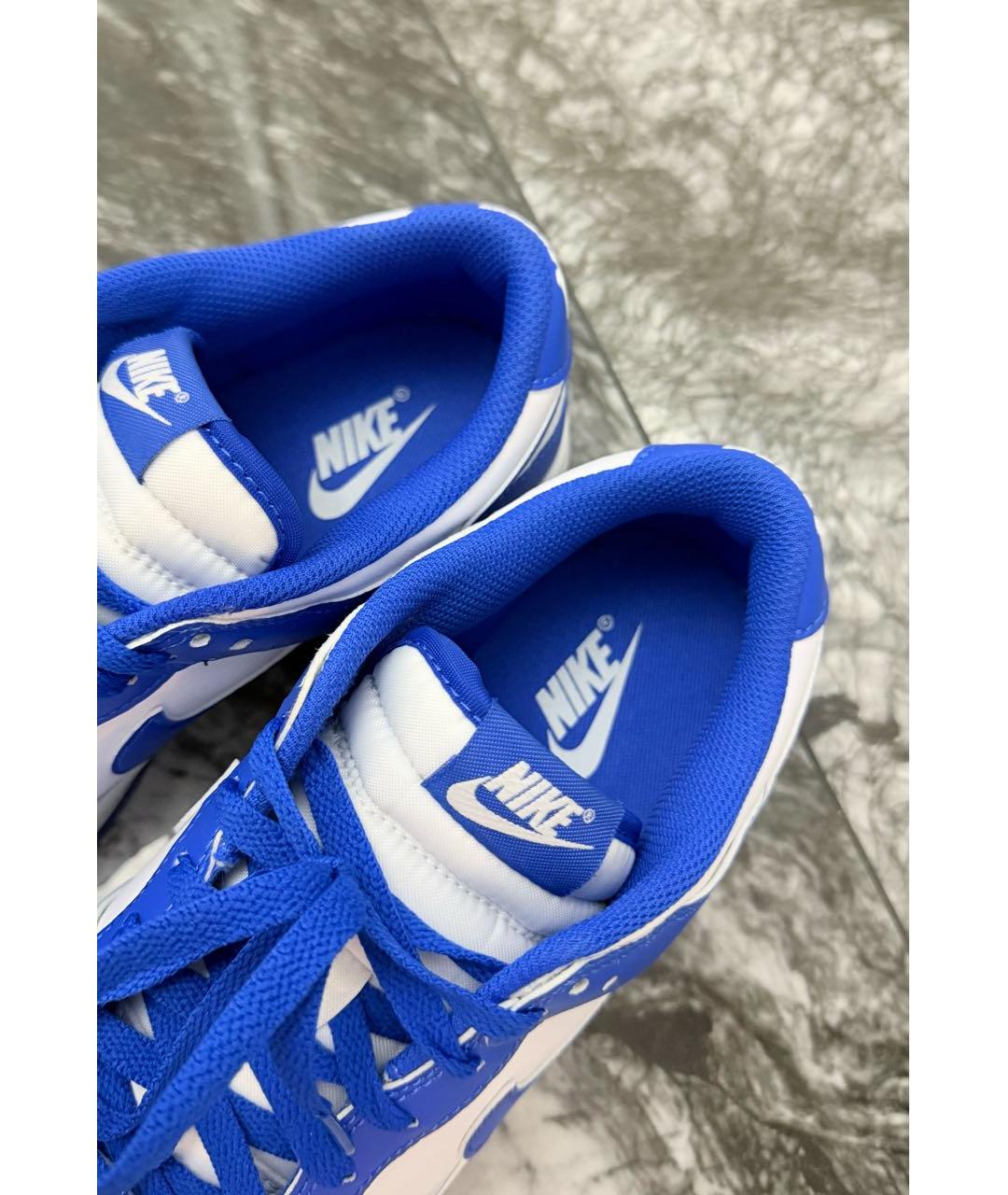 NIKE Синие кожаные низкие кроссовки / кеды, фото 7