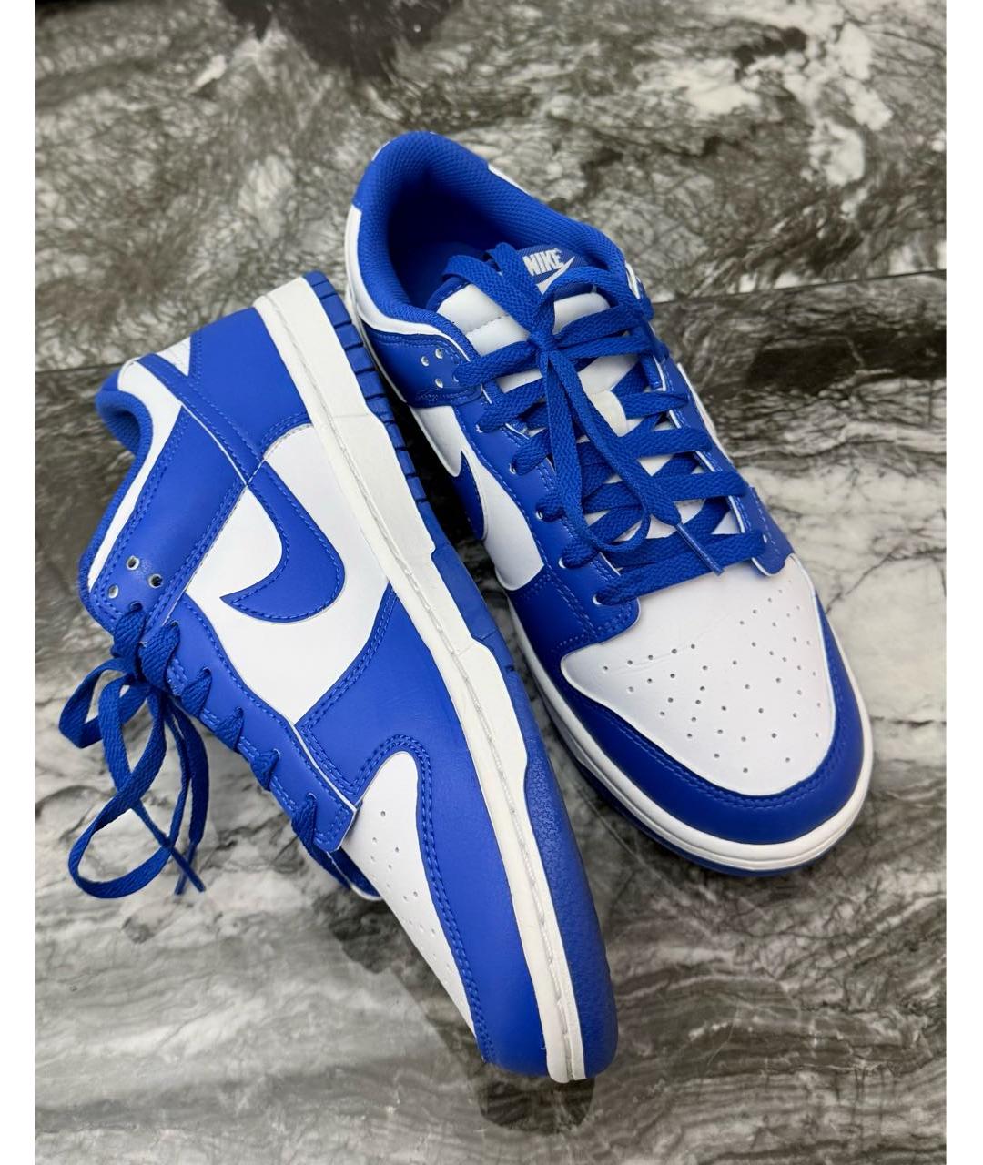 NIKE Синие кожаные низкие кроссовки / кеды, фото 4
