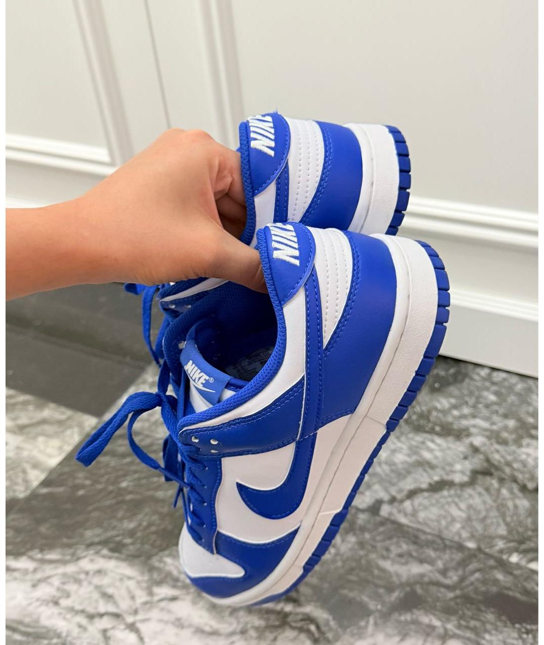 NIKE Синие кожаные низкие кроссовки / кеды, фото 8