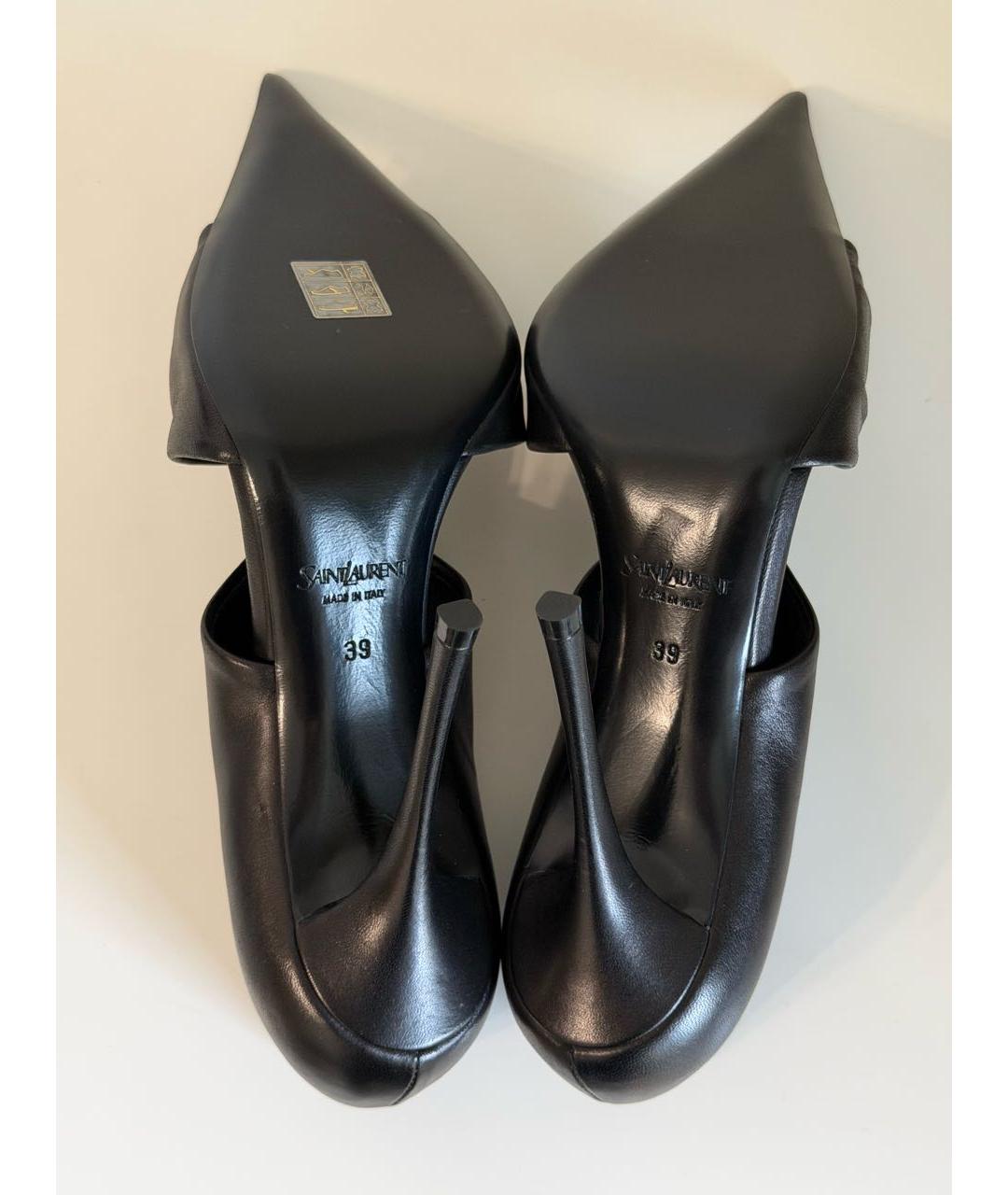 SAINT LAURENT Черные кожаные туфли, фото 8