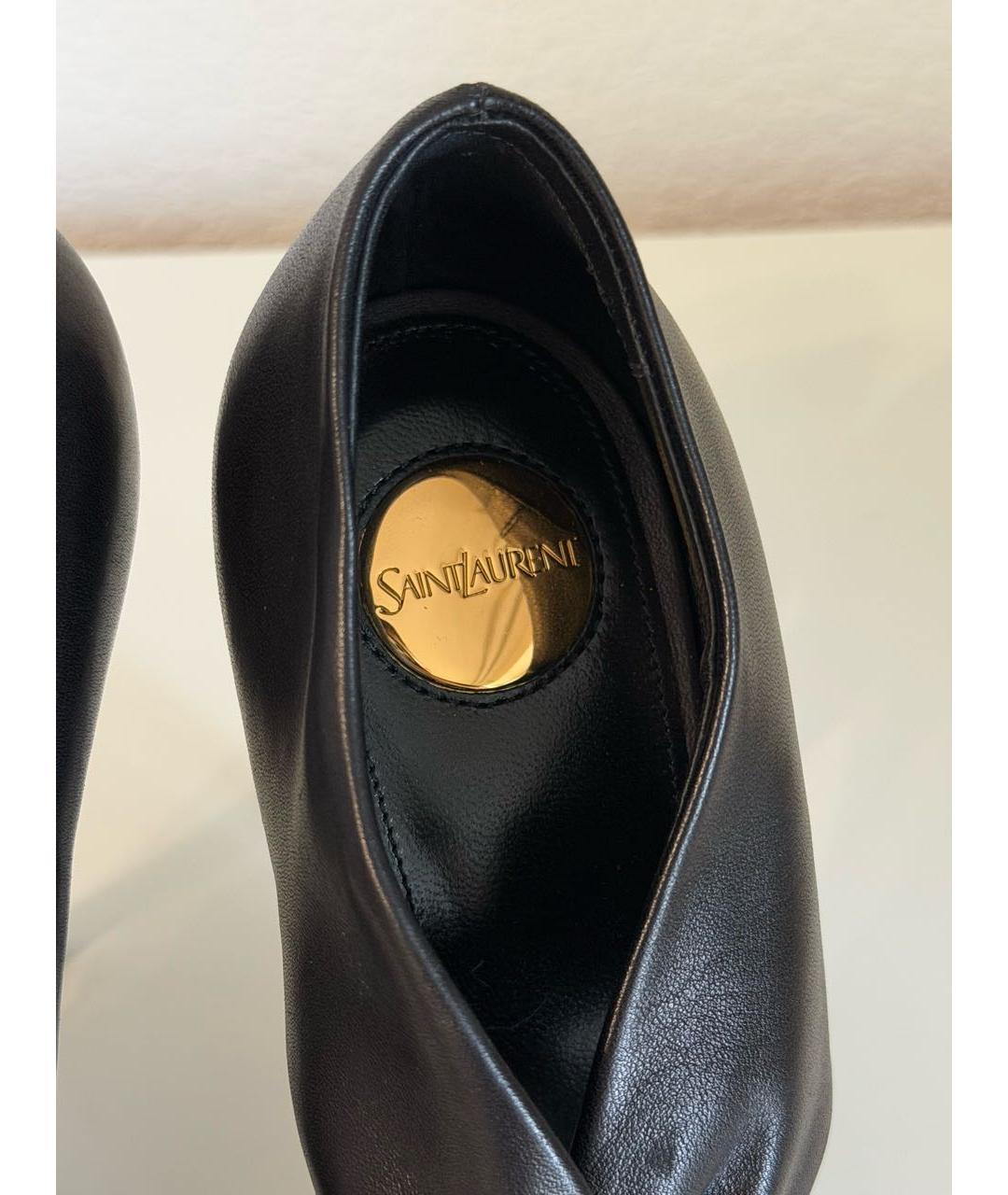 SAINT LAURENT Черные кожаные туфли, фото 7