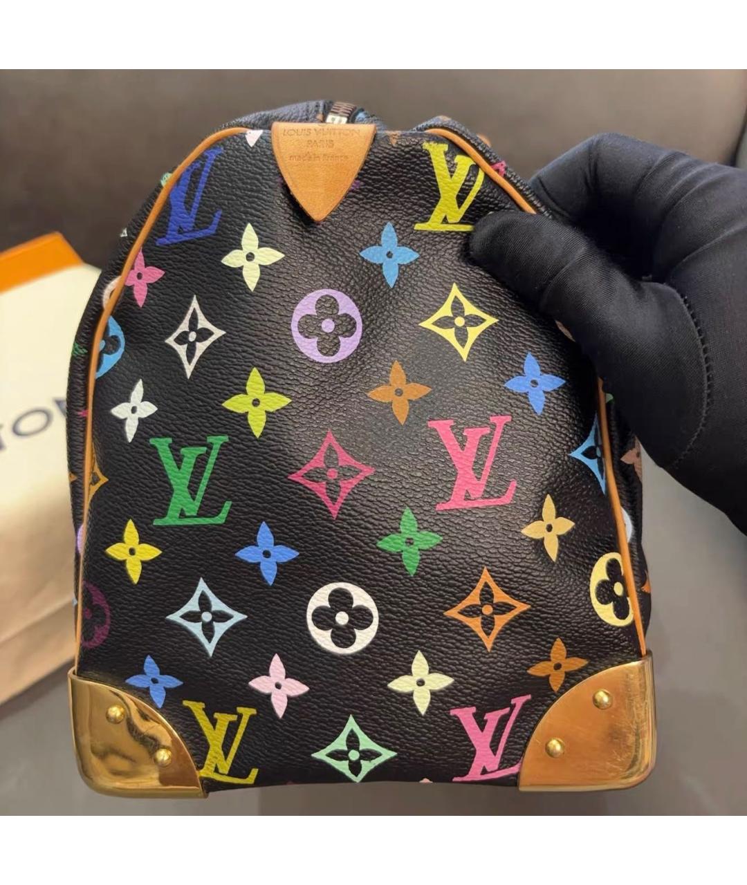 LOUIS VUITTON Черная кожаная сумка с короткими ручками, фото 8