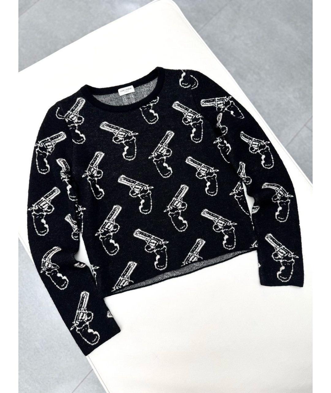 SAINT LAURENT Черный шерстяной джемпер / свитер, фото 8