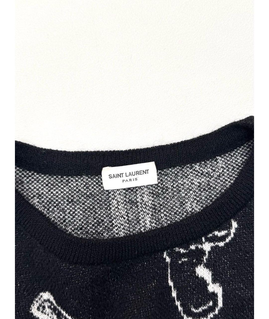 SAINT LAURENT Черный шерстяной джемпер / свитер, фото 3
