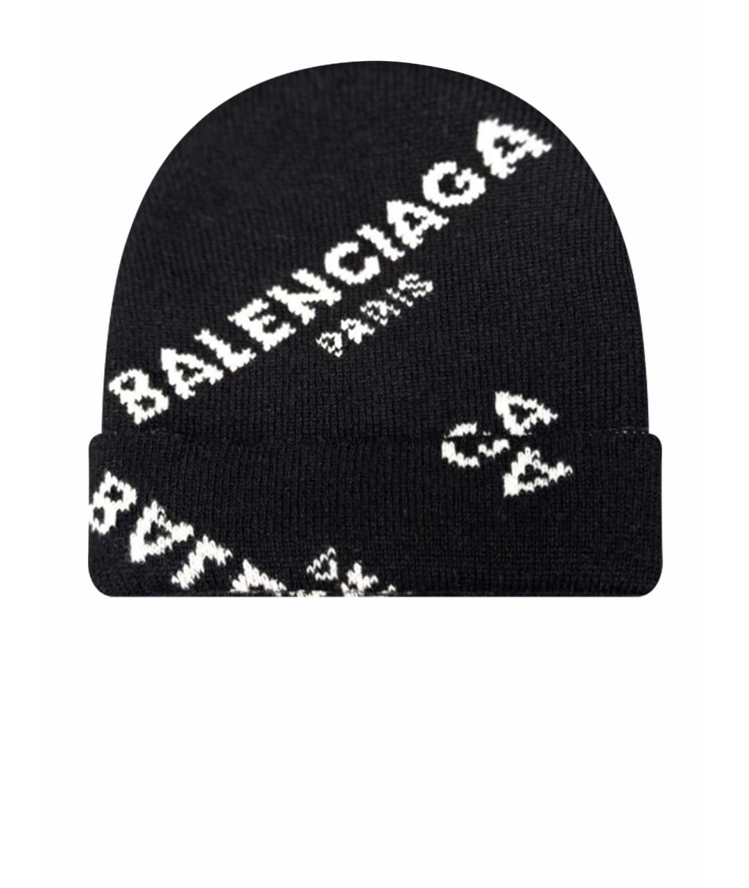 BALENCIAGA Черная шерстяная шапка, фото 1