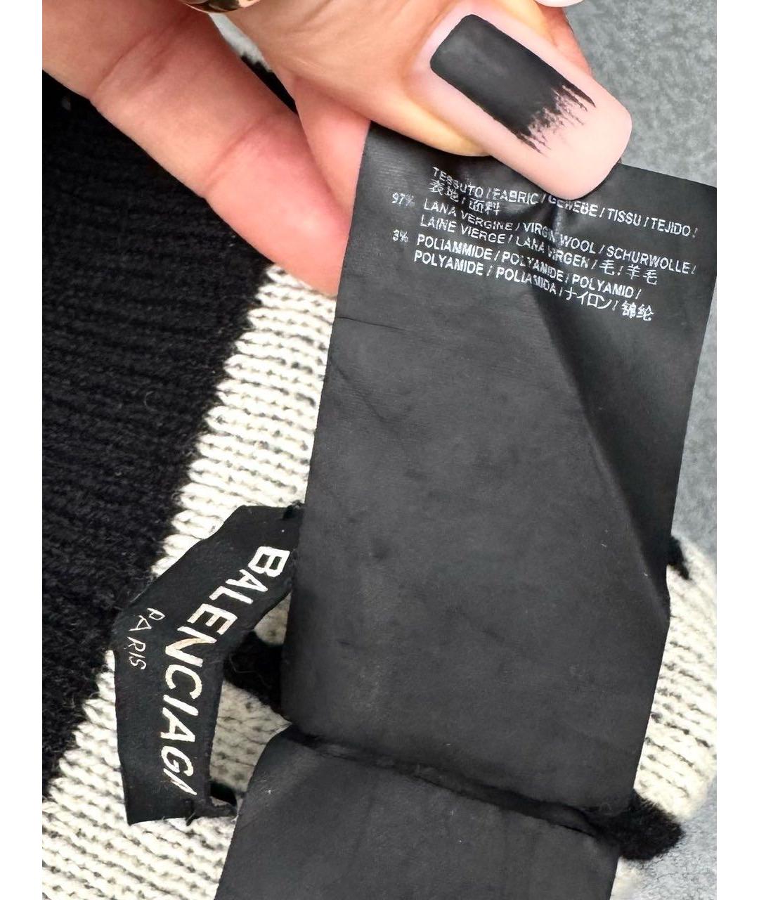 BALENCIAGA Черная шерстяная шапка, фото 8