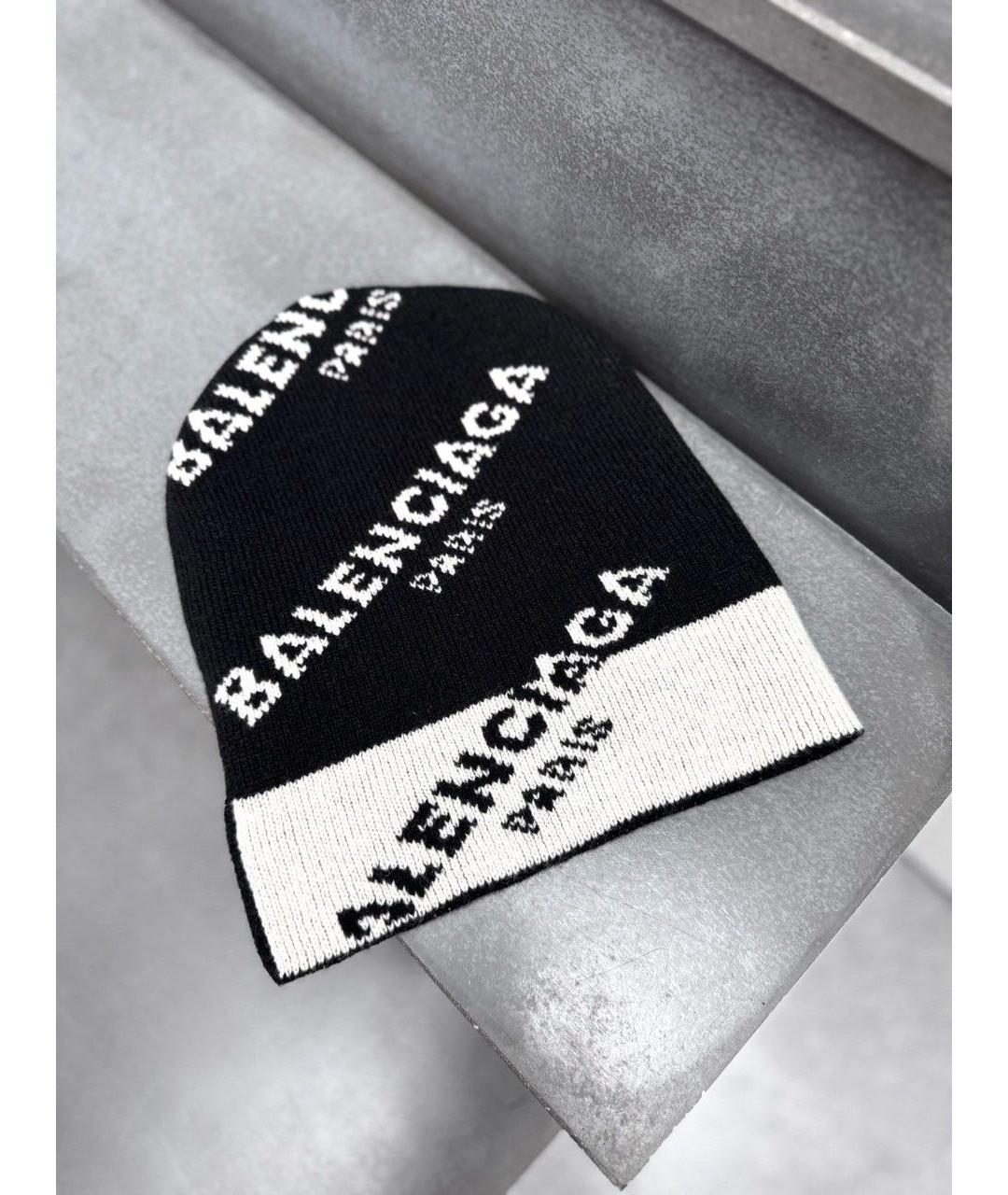 BALENCIAGA Черная шерстяная шапка, фото 4
