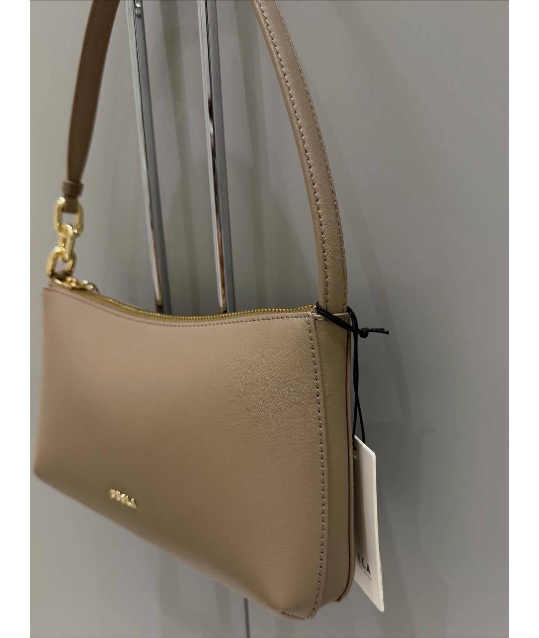 FURLA Бежевая кожаная сумка через плечо, фото 3