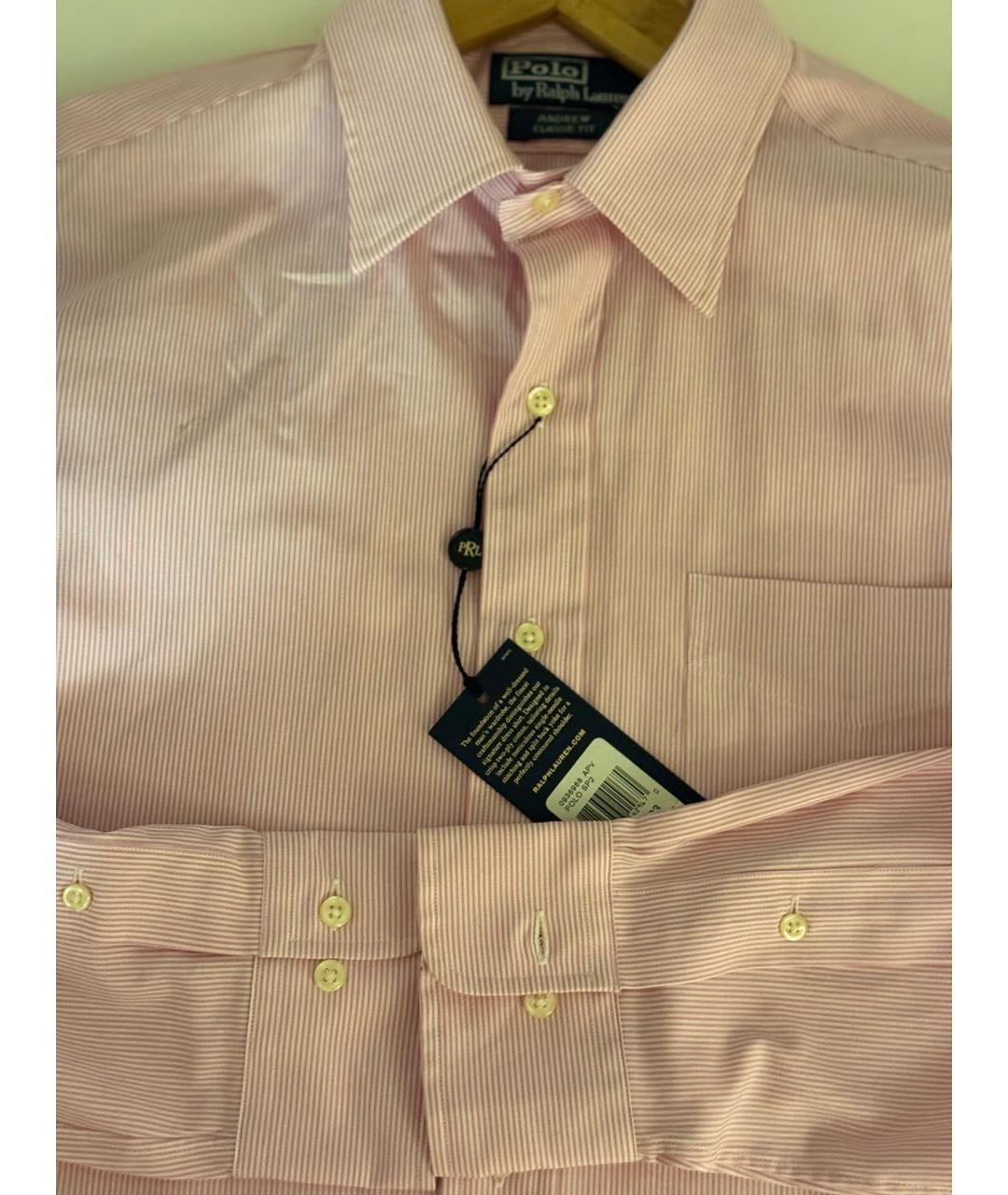 POLO RALPH LAUREN Розовая хлопковая классическая рубашка, фото 4