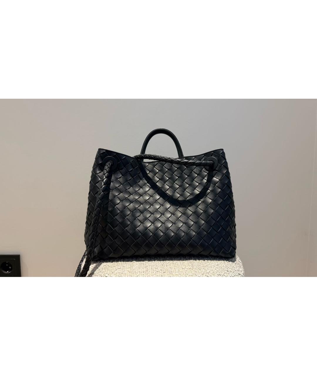 BOTTEGA VENETA Черная кожаная сумка через плечо, фото 3