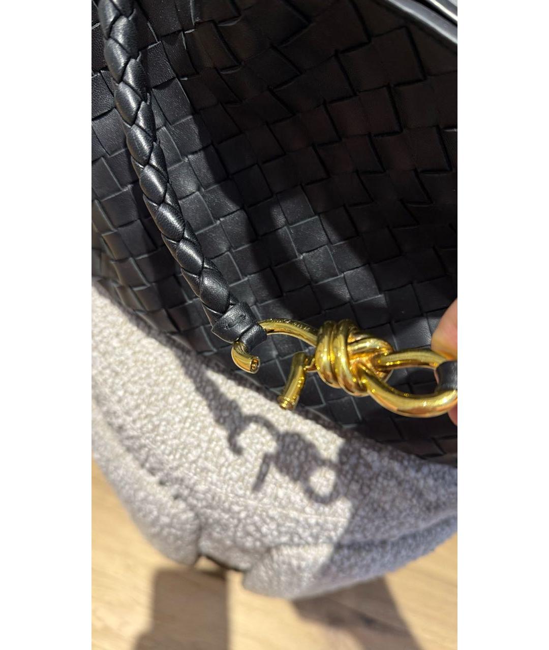 BOTTEGA VENETA Черная кожаная сумка через плечо, фото 4