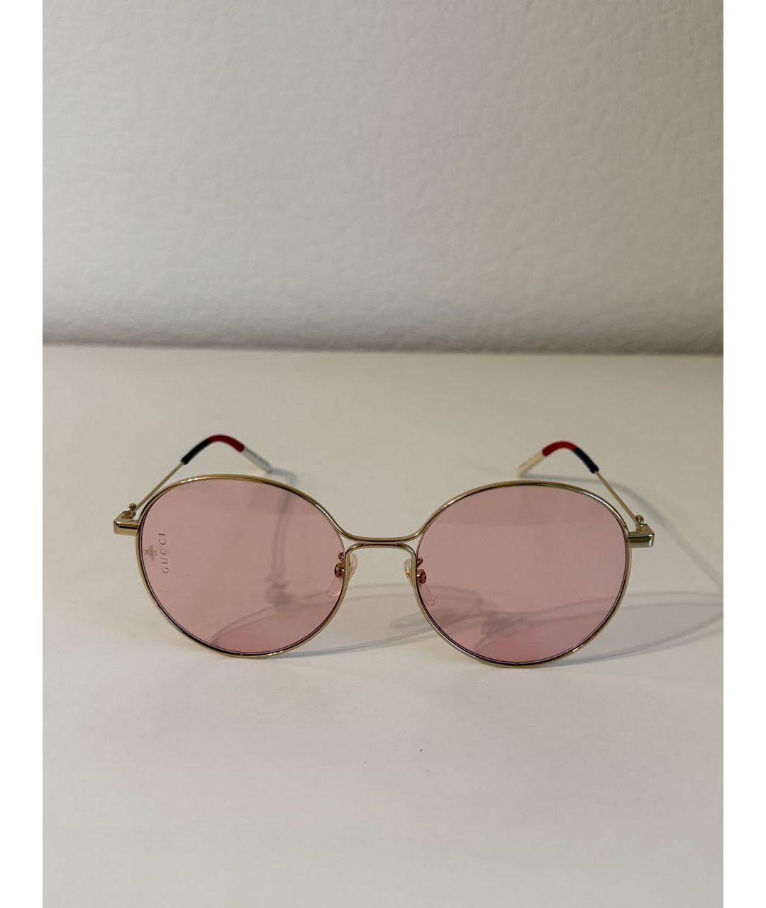 GUCCI Розовые металлические солнцезащитные очки, фото 9