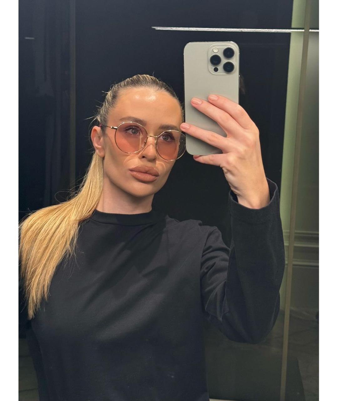 GUCCI Розовые металлические солнцезащитные очки, фото 5