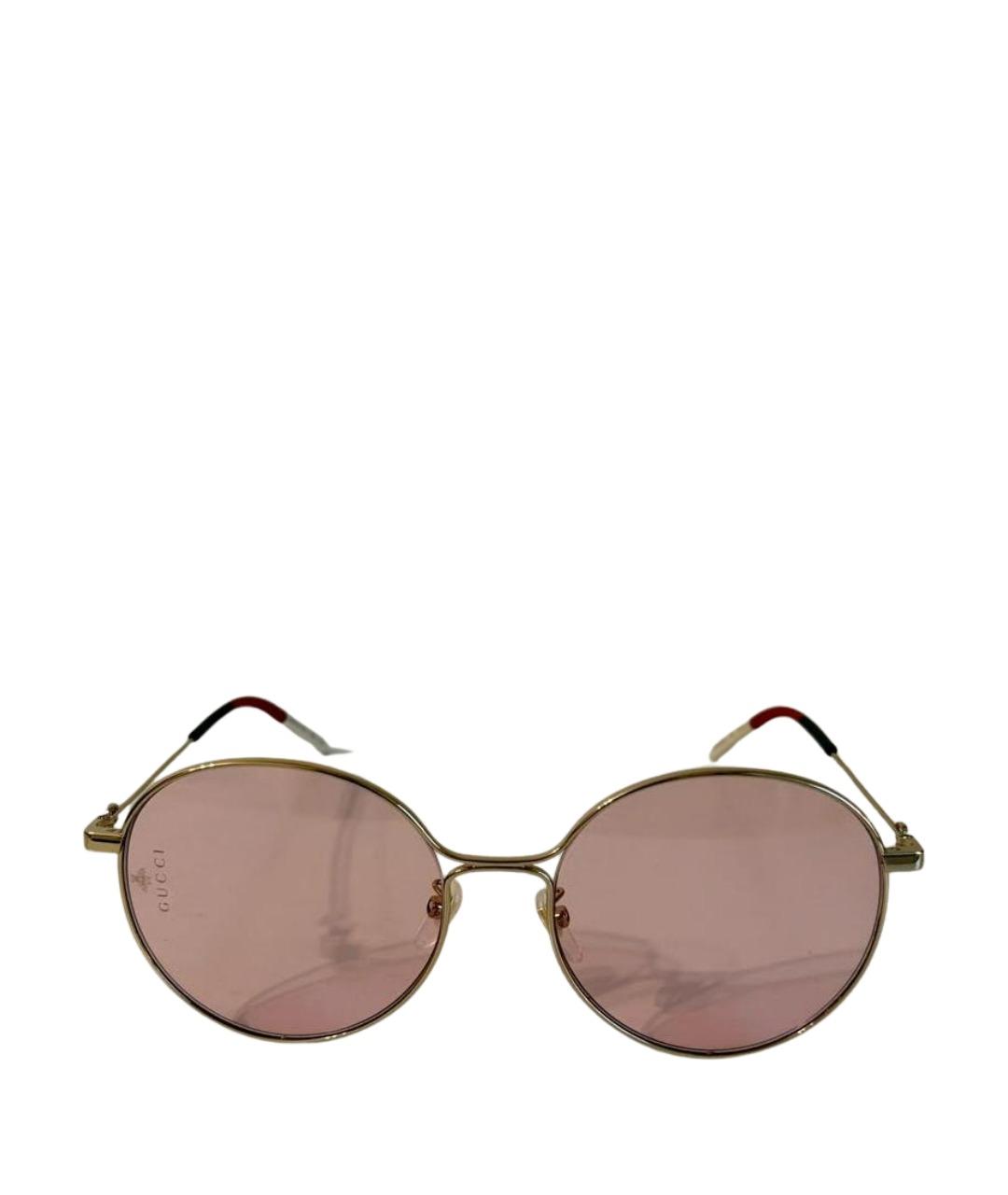 GUCCI Розовые металлические солнцезащитные очки, фото 1