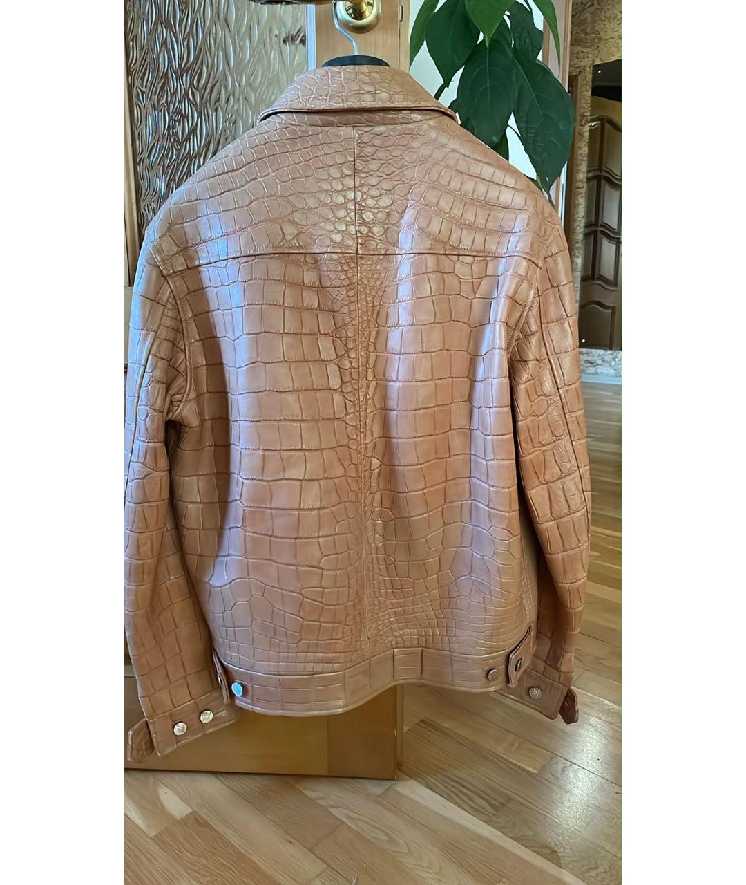 BRIONI Коричневая куртка из кожи крокодила, фото 2