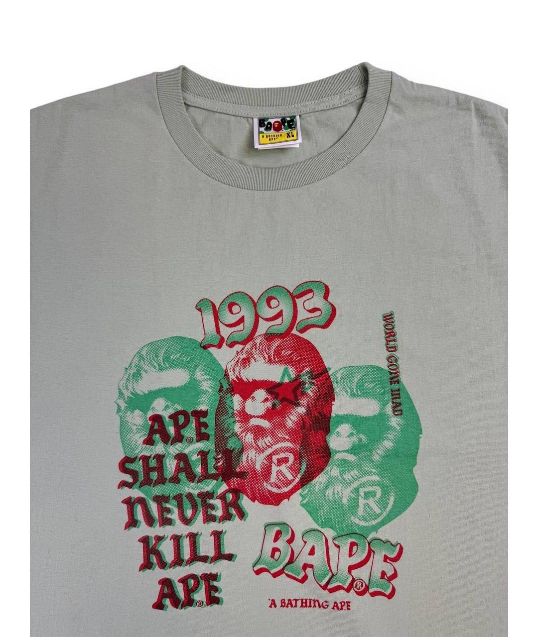 BAPE Зеленая хлопковая футболка, фото 5