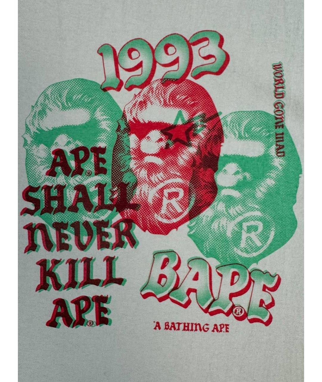 BAPE Зеленая хлопковая футболка, фото 4