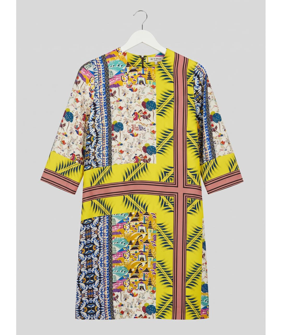 ETRO Мульти шелковое повседневное платье, фото 9