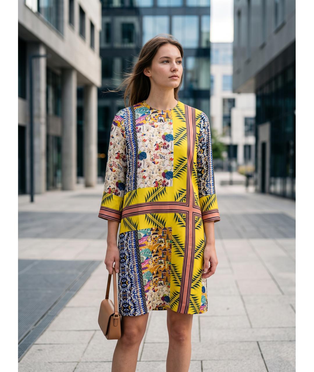 ETRO Мульти шелковое повседневное платье, фото 3