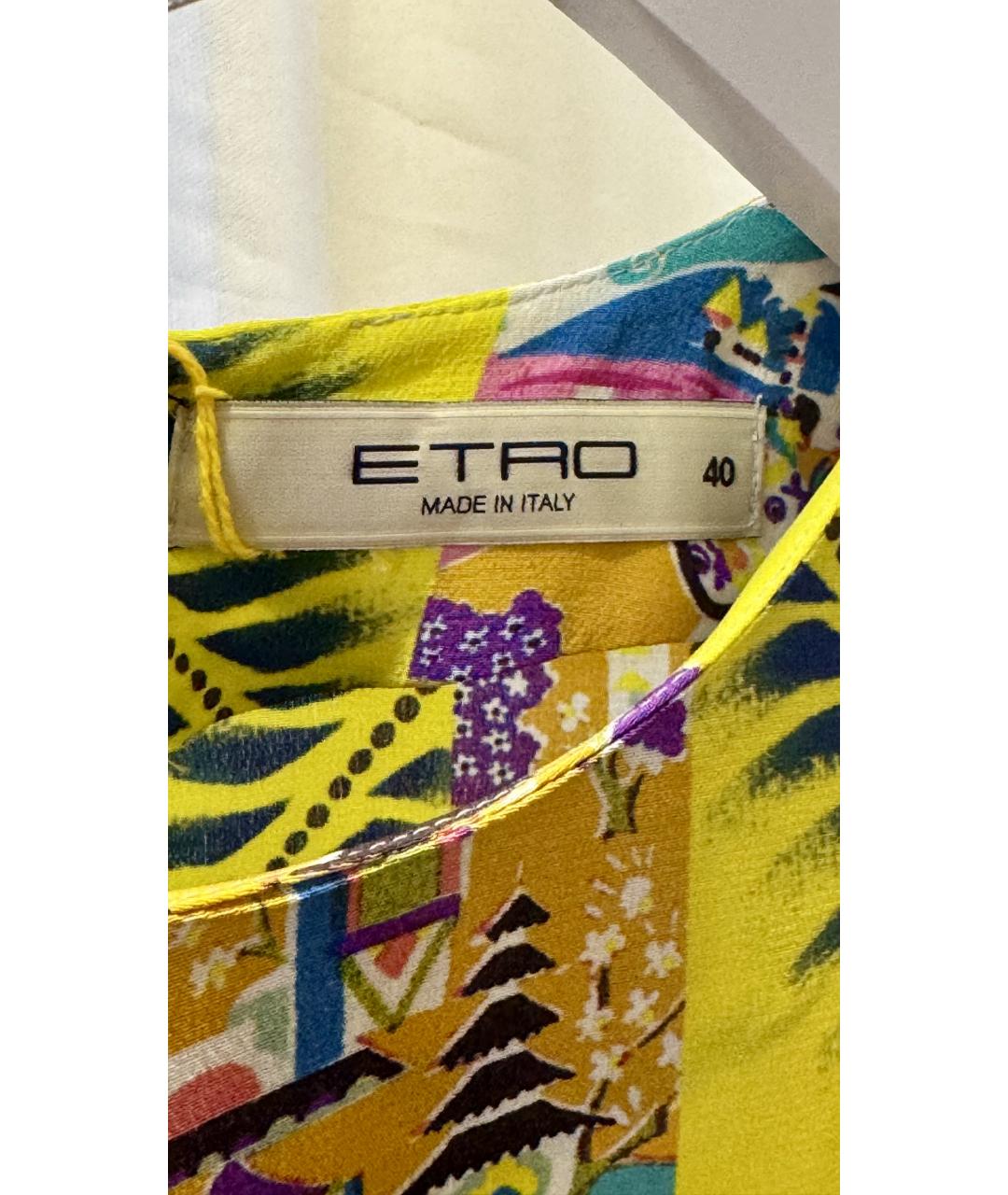 ETRO Мульти шелковое повседневное платье, фото 5