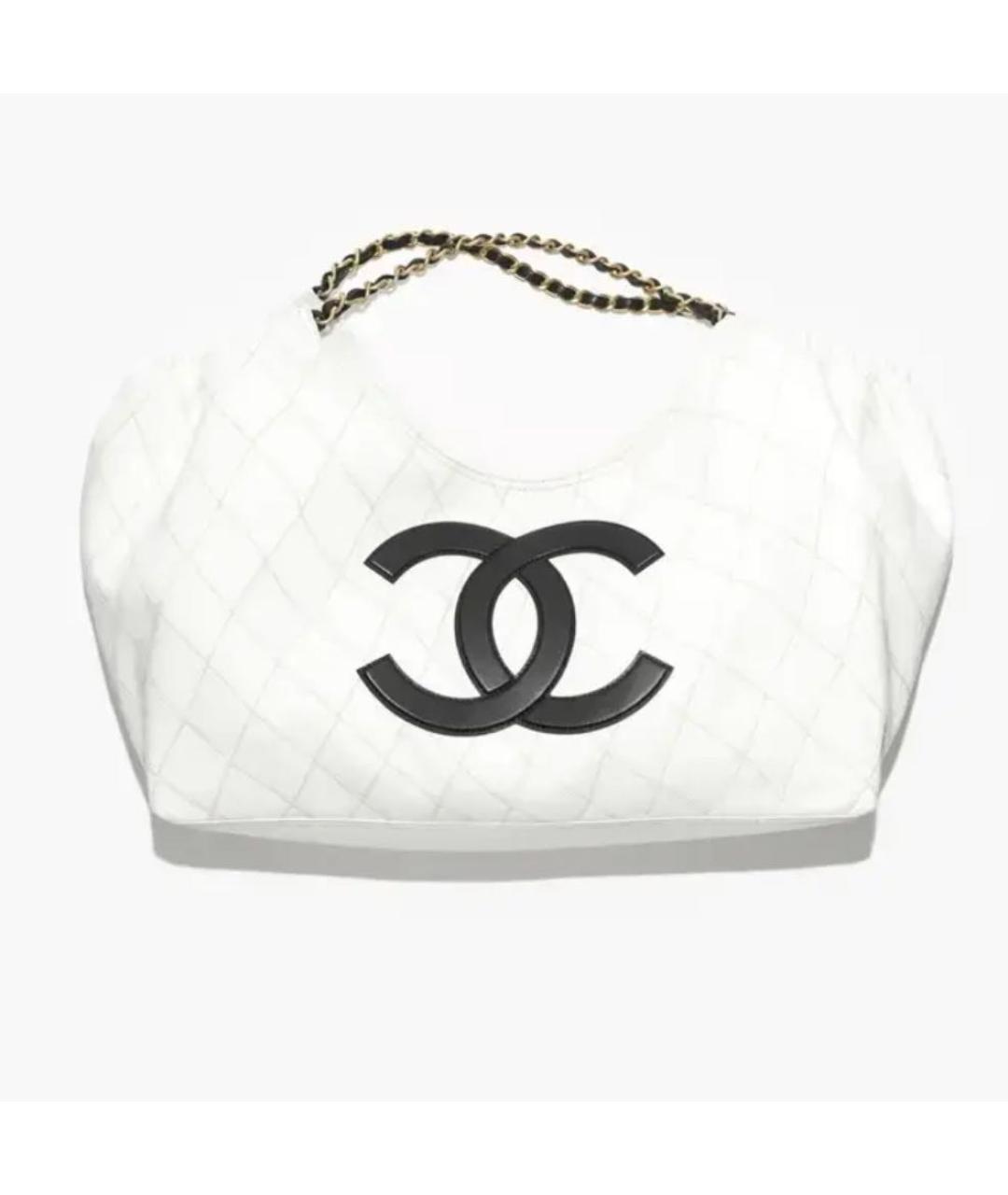 CHANEL Белая тканевая пляжная сумка, фото 7