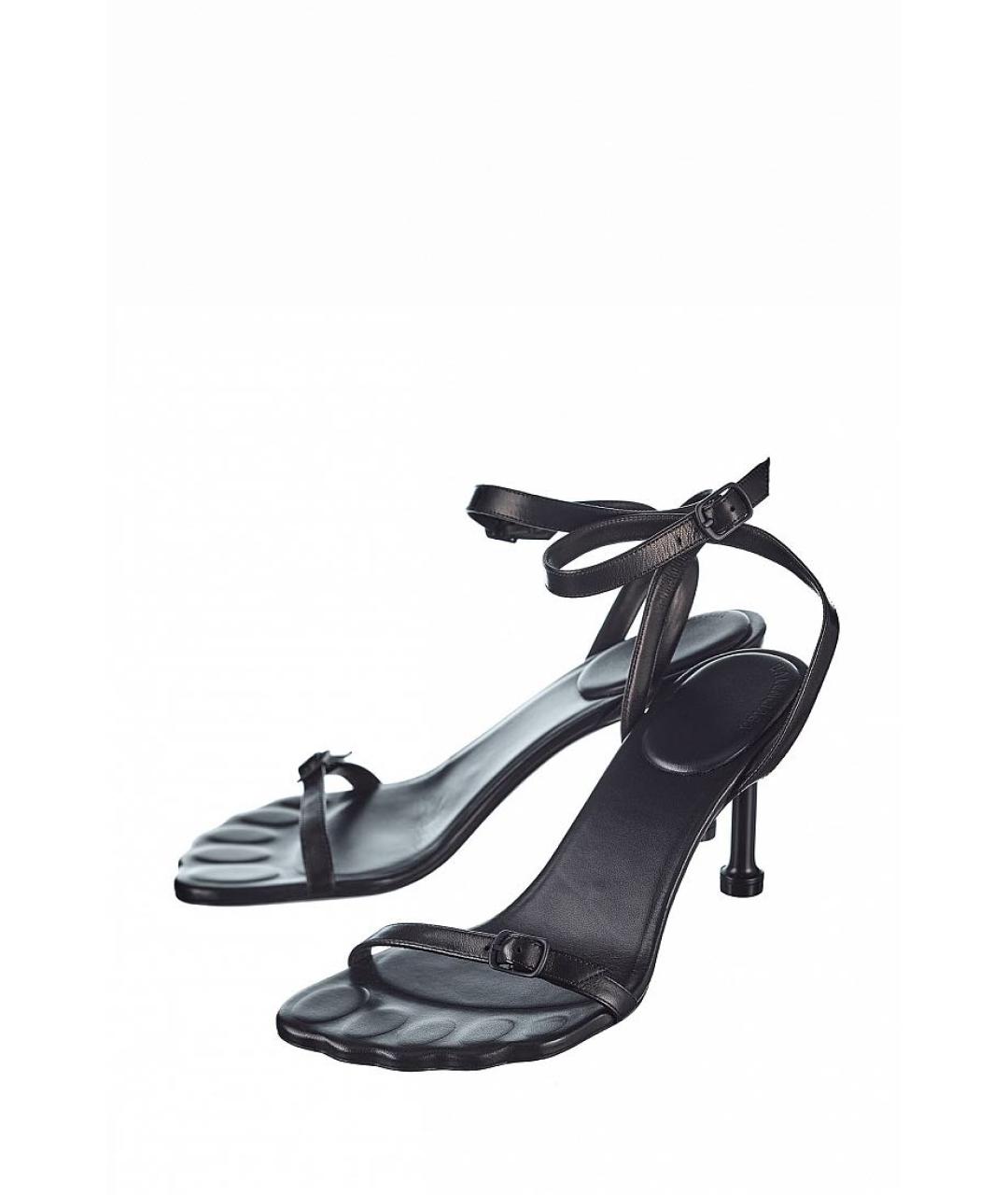 BALENCIAGA Черные кожаные босоножки, фото 2