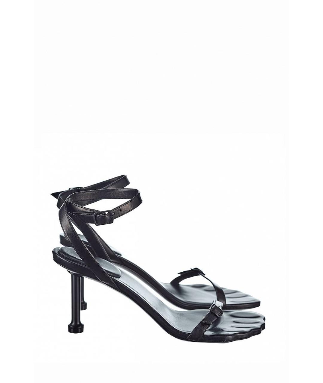BALENCIAGA Черные кожаные босоножки, фото 6
